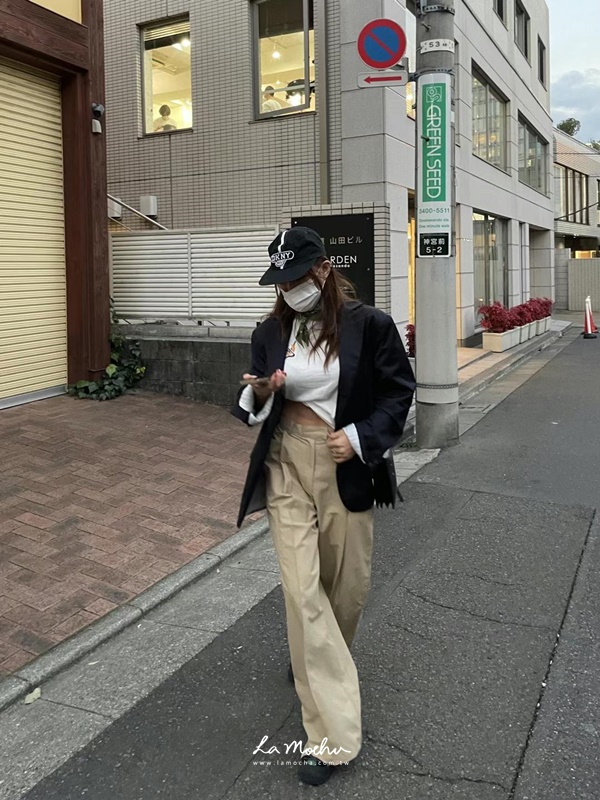 縮腰抓線設計顯瘦西裝褲(花花清單)